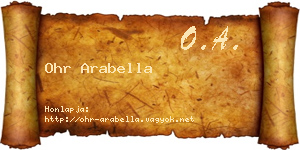 Ohr Arabella névjegykártya